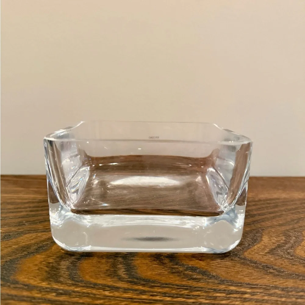 Crate & Barrel Glass Square Bowl